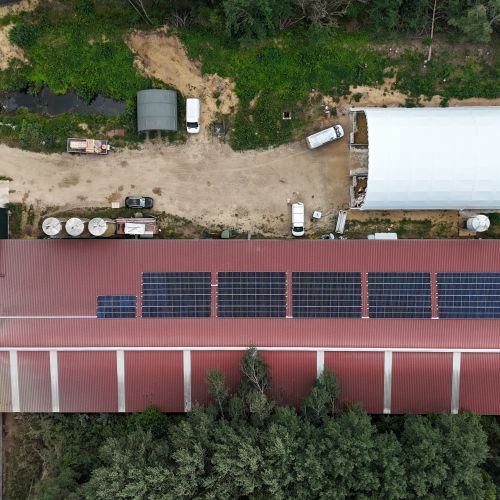 Draufsicht Photovoltaik-Anlage